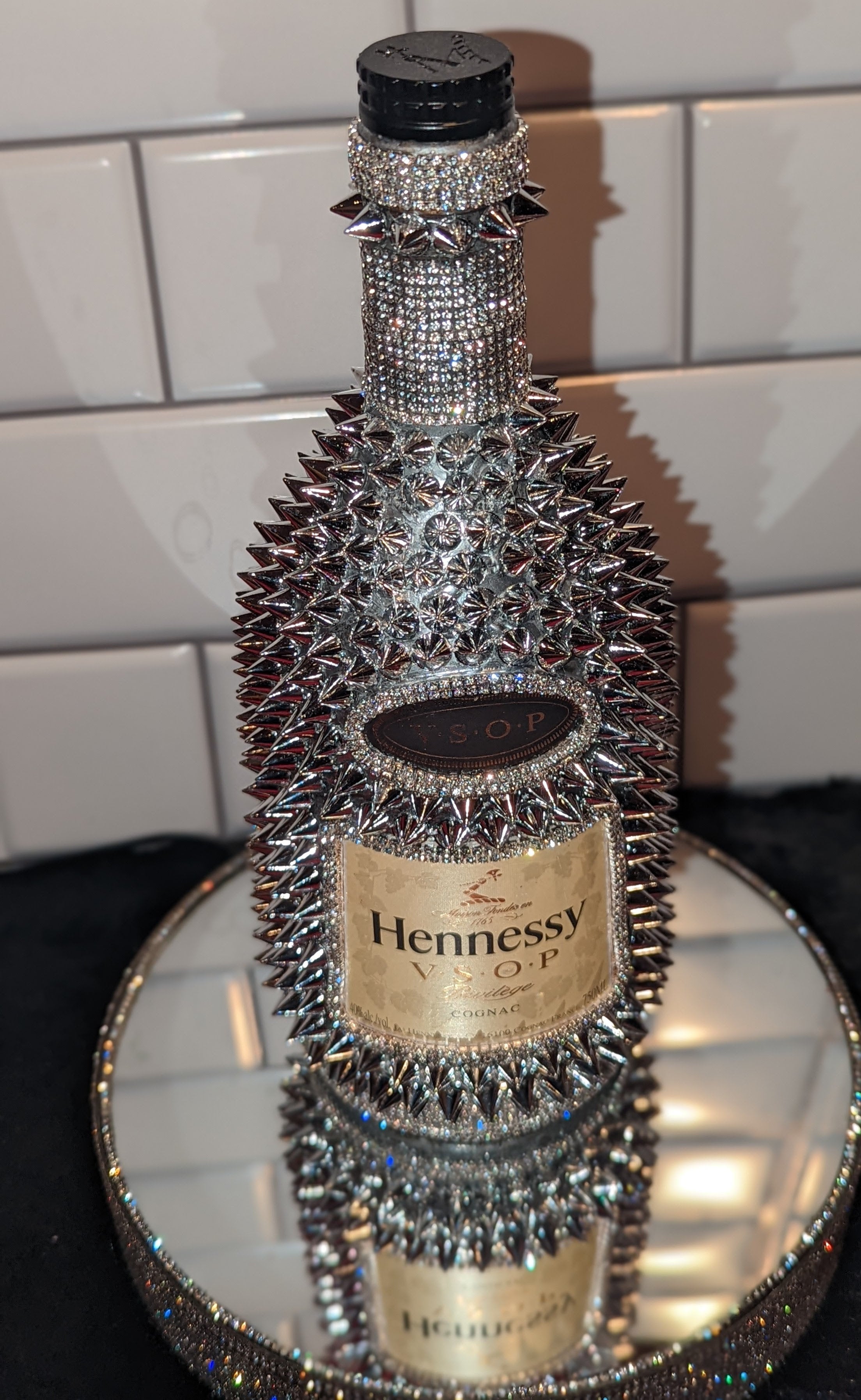 Decorated Hennessy Bottles Shelly Lighting